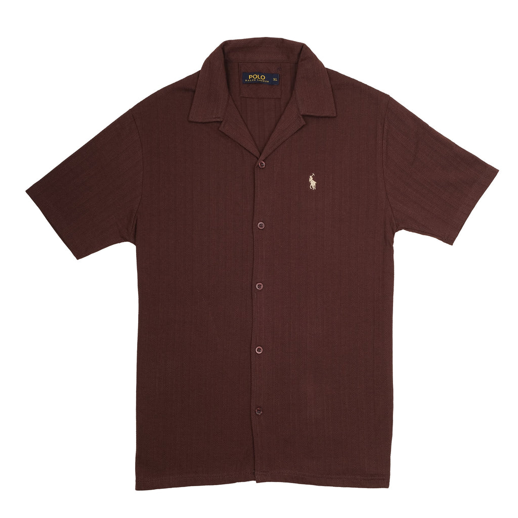 POLO Rustic Mahogany Slim Fit Short Sleeve Button-Up Shirt