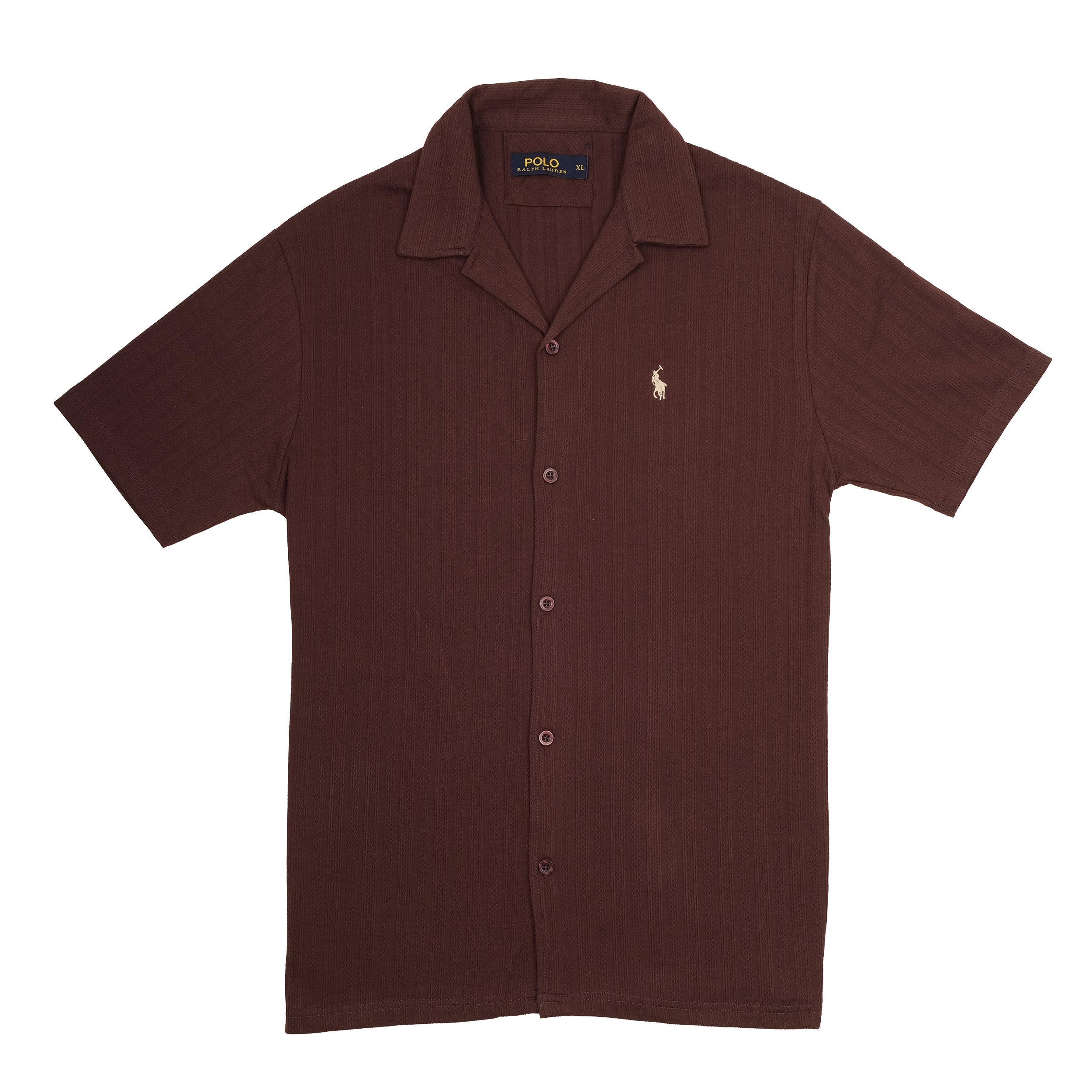 POLO Rustic Mahogany Slim Fit Short Sleeve Button-Up Shirt
