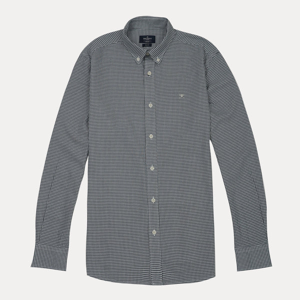 HACKETT Celestial Slate Slim Fit Long Sleeve Gingham Shirt