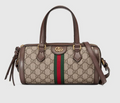 GUCCI GG Monogram Mini Barrel Bag with Web Stripe