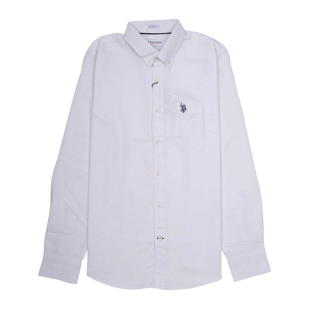 U.S. POLO ASSN. Luminous Ivory Tailored Fit Long Sleeve Button-Down Shirt