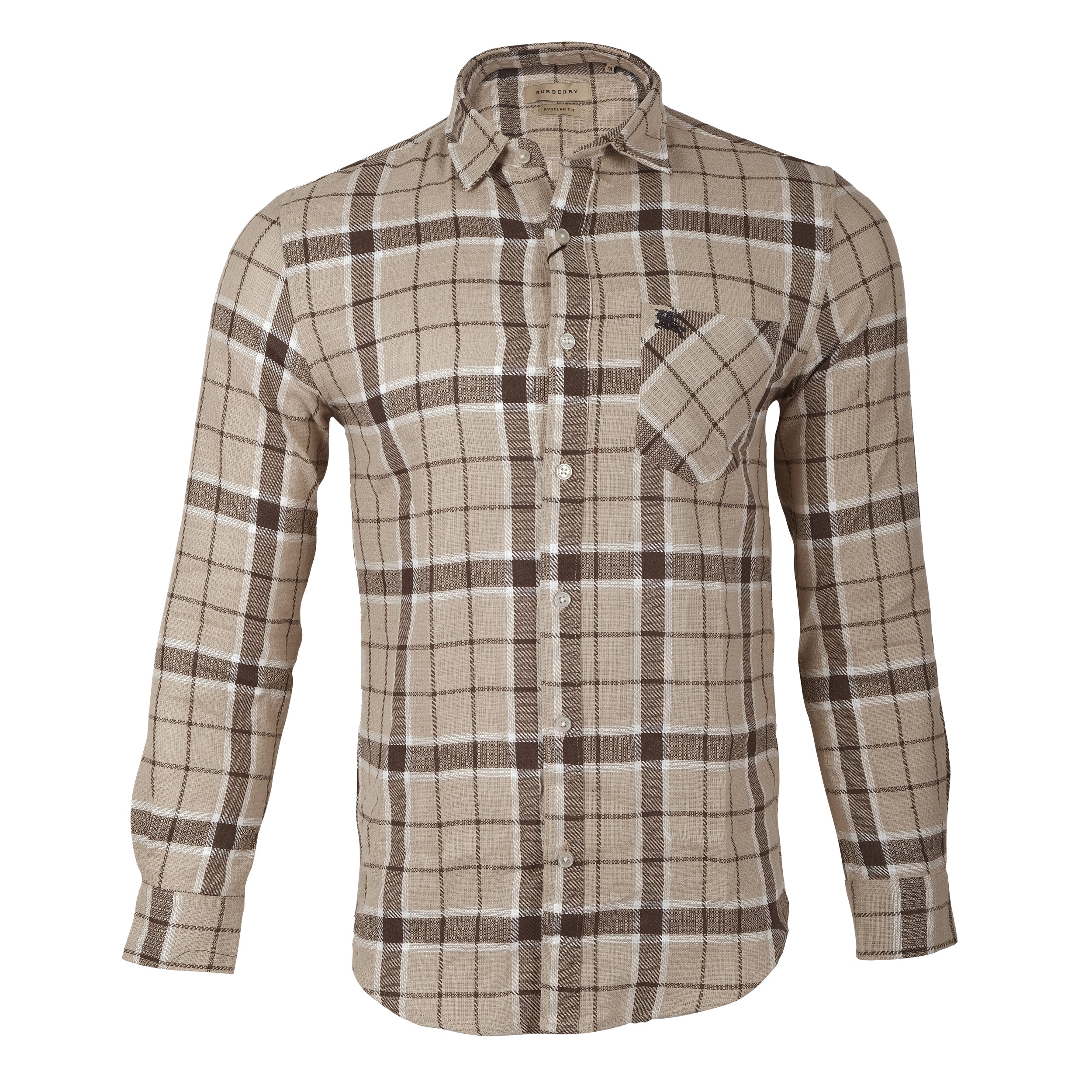BURBERRY BRIT Dune Beige Check Regular Fit Long Sleeve Shirt