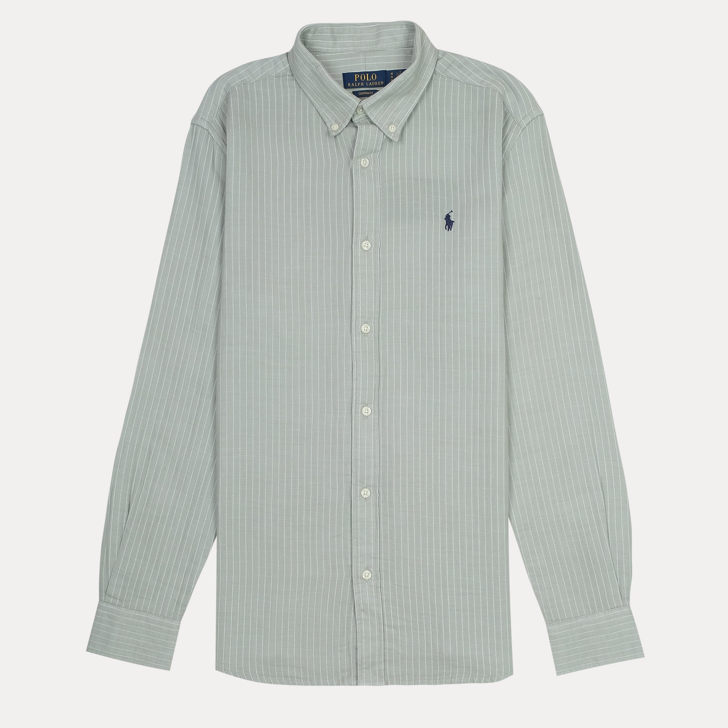 POLO RALPH LAUREN Mystic Fern Tailored Fit Long Sleeve Striped Shirt