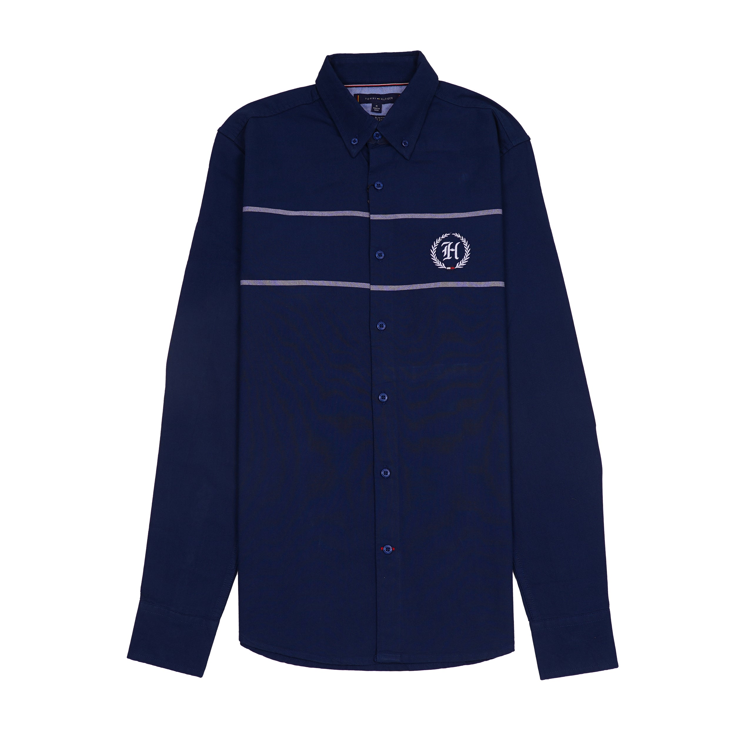 TOMMY HILFIGER Prismatic Indigo Tailored Fit Long Sleeve Button-Up Shirt