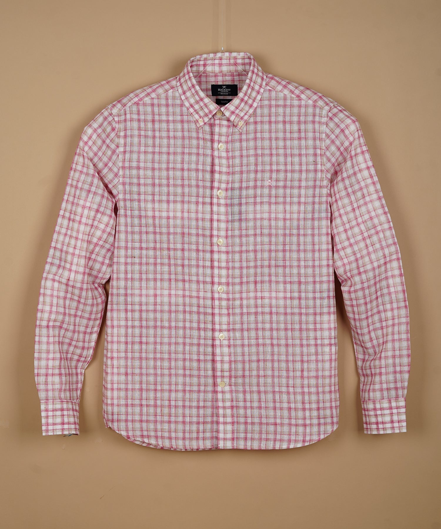 HACKETT Aurelian Mist Tailored Fit Long Sleeve Linen Shirt