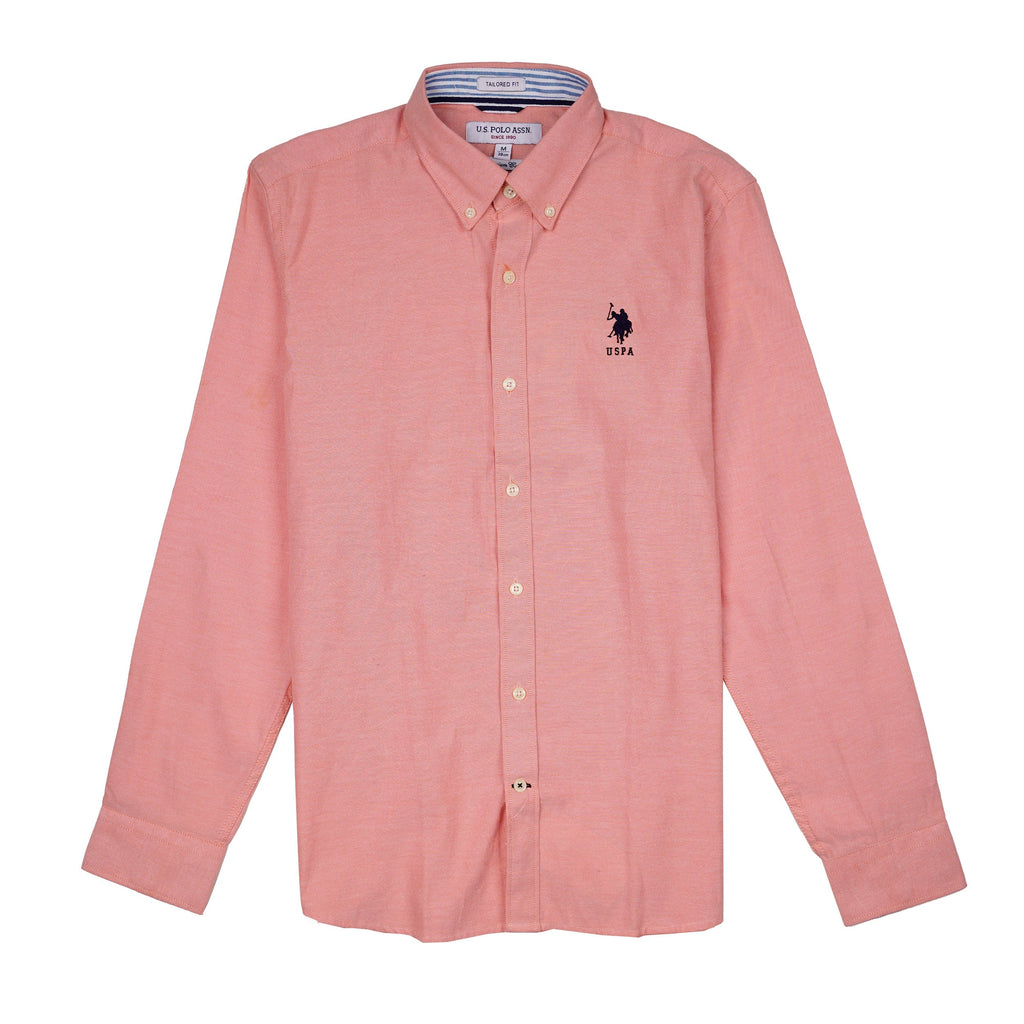 U.S. POLO ASSN. Seraphic Coral Tailored Fit Long Sleeve Button-Down Shirt