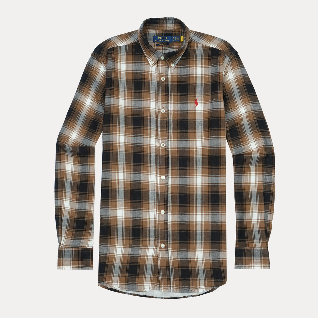 POLO RALPH LAUREN Rustic Maple Custom Fit Long Sleeve Plaid Shirt