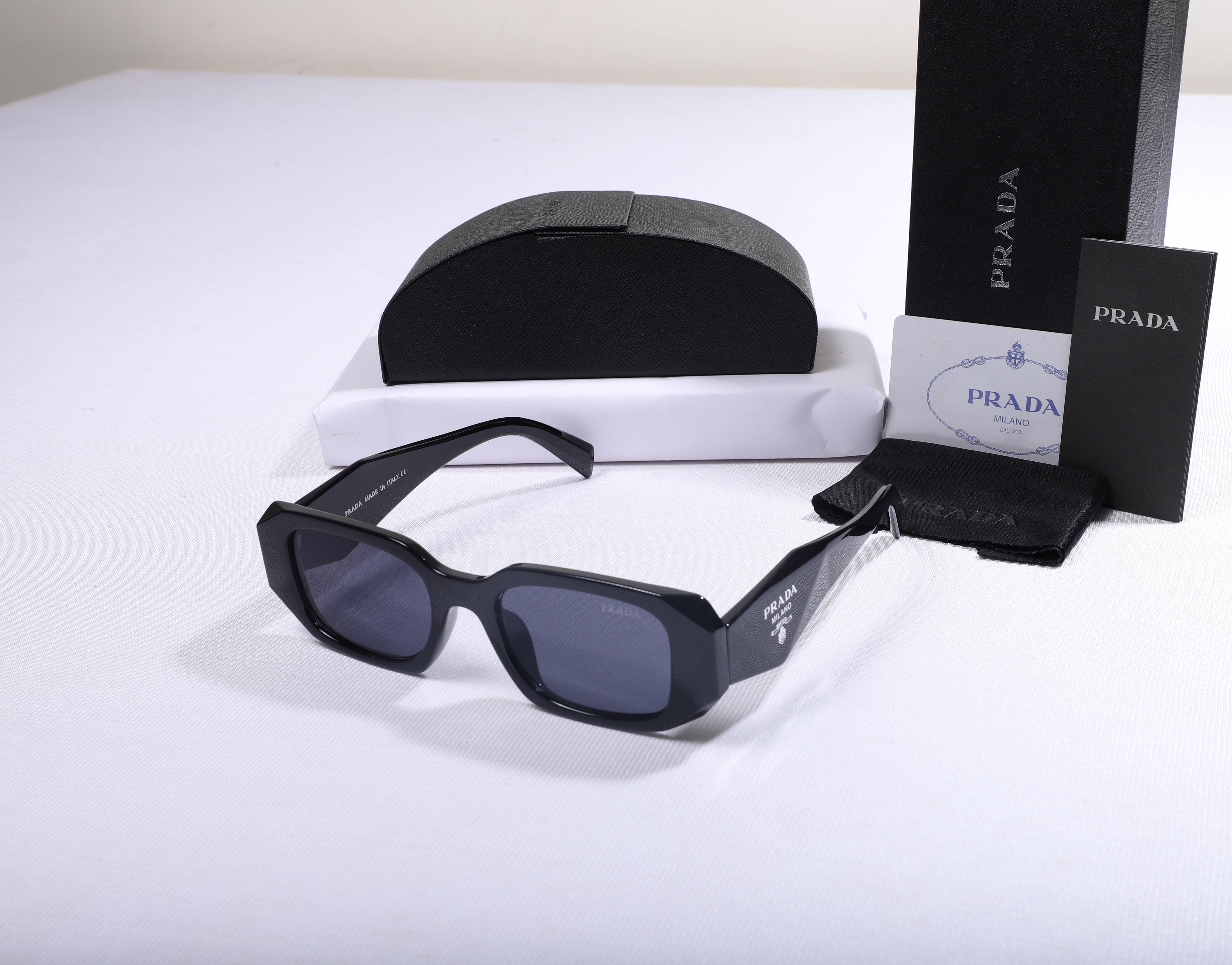 PRADA Oversized Square Sunglasses with Case