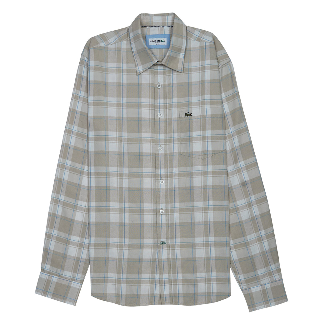 LACOSTE Prismatic Sand Dune Tailored Fit Long Sleeve Shirt