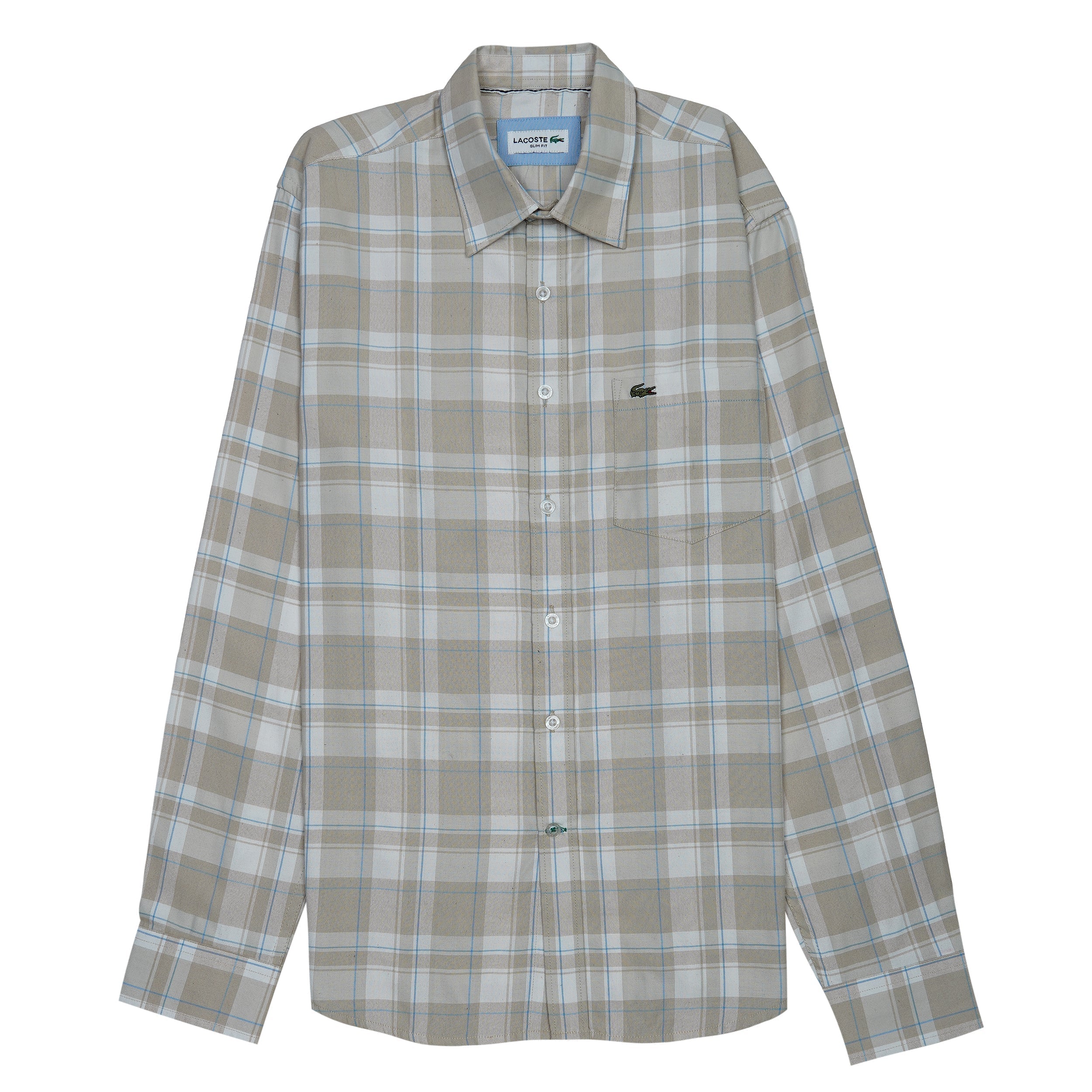 LACOSTE Prismatic Sand Dune Tailored Fit Long Sleeve Shirt