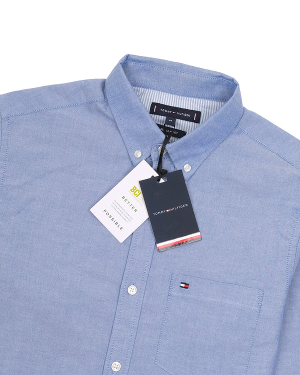TOMMY HILFIGER Skyward Blue Slim Fit Long Sleeve Button-Down Shirt