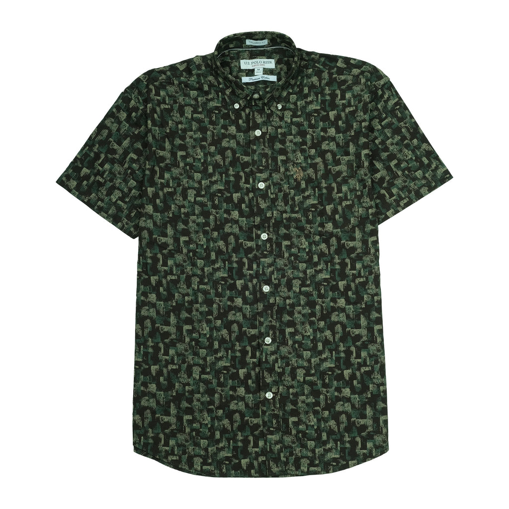 U.S. POLO ASSN. Enchanted Forest Tailored Fit Graphic Print Short Sleeve Shirt