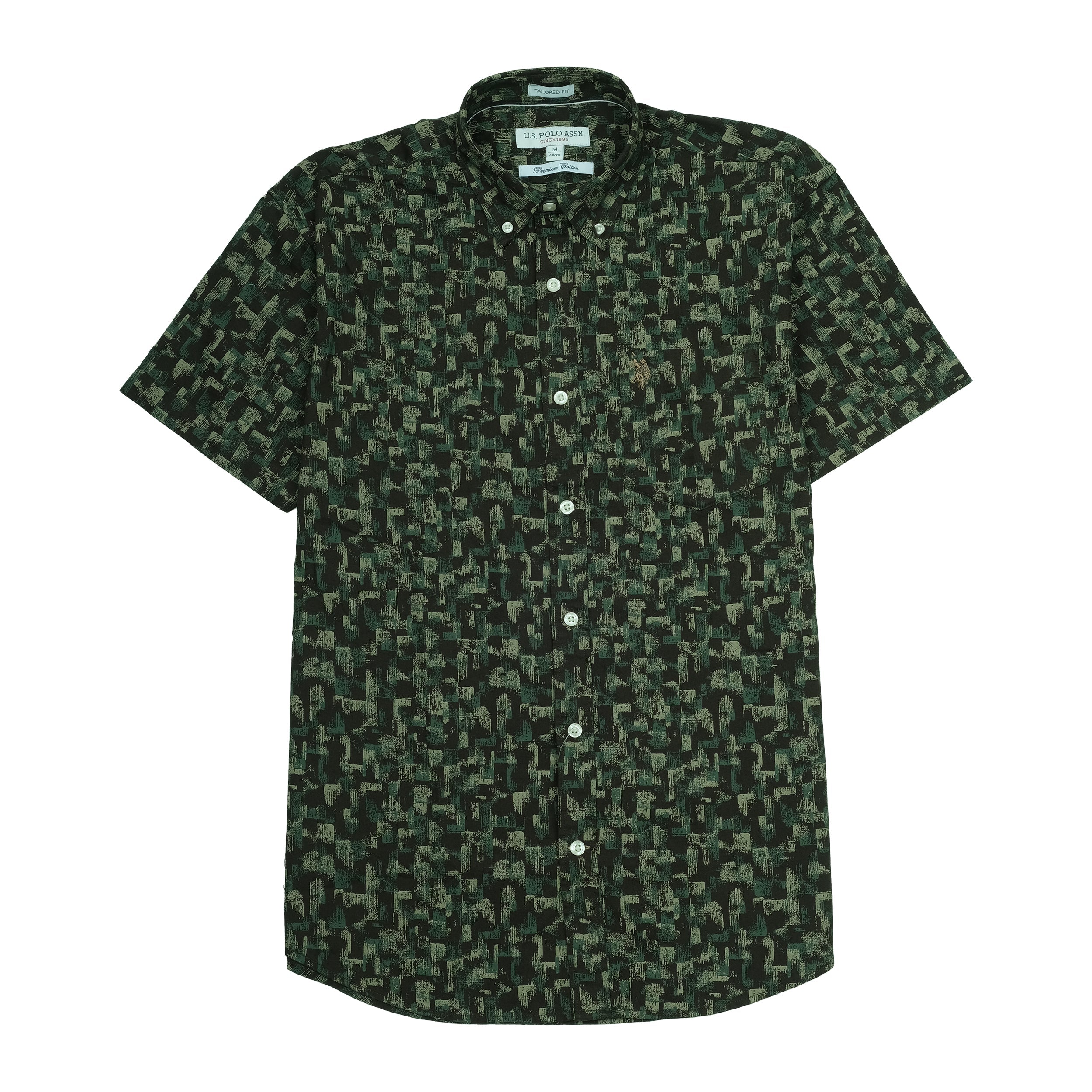 U.S. POLO ASSN. Enchanted Forest Tailored Fit Graphic Print Short Sleeve Shirt