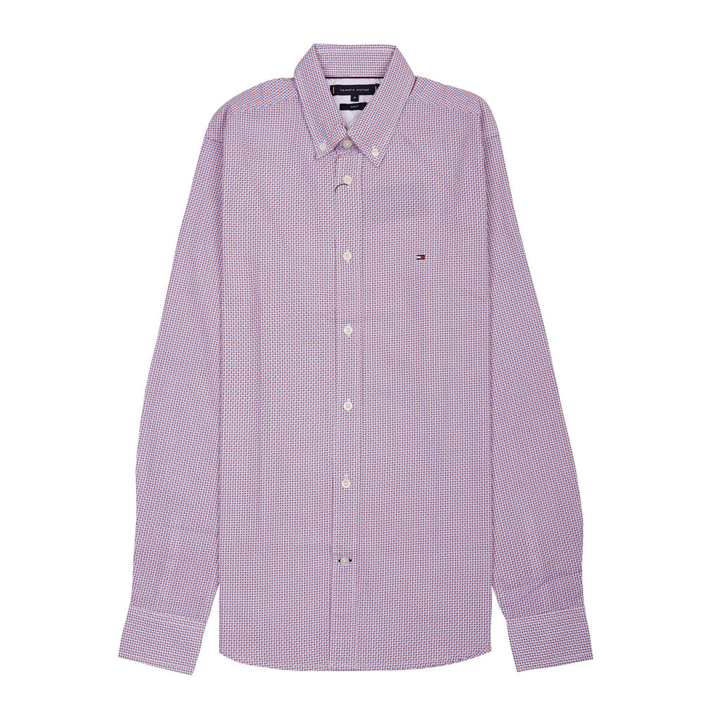 TOMMY HILFIGER Blush Plum Tailored Fit Long Sleeve Button-Up Shirt