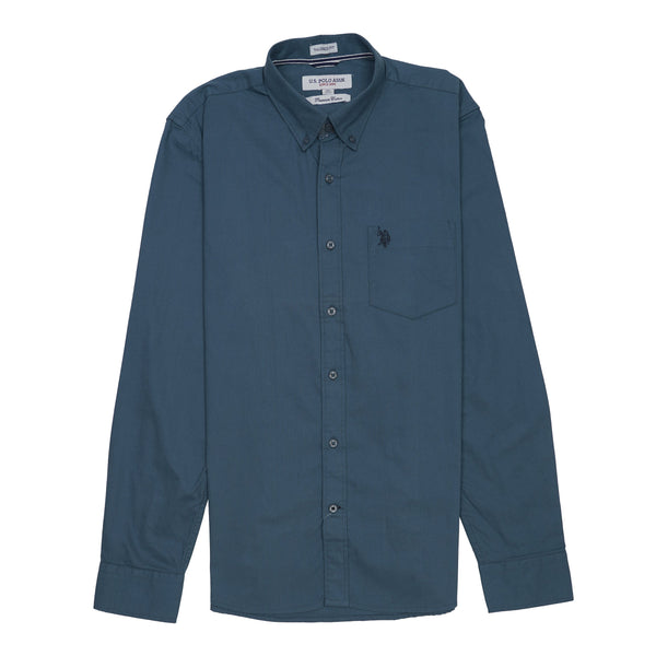 U.S. POLO ASSN. Opulent Teal Tailored Fit Long Sleeve Button-Up Shirt