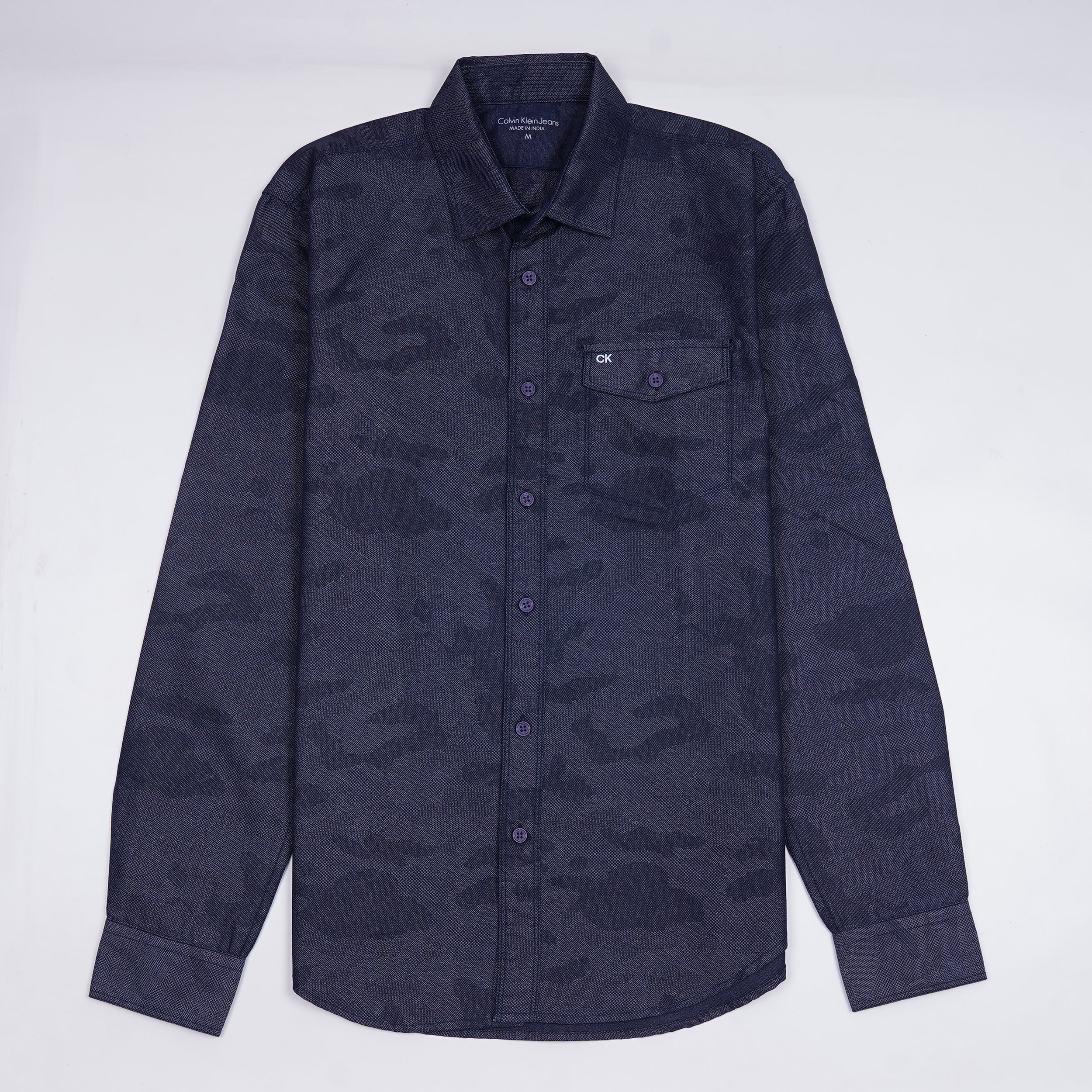 CALVIN KLEIN Enchanted Indigo Slim Fit Long Sleeve Shirt