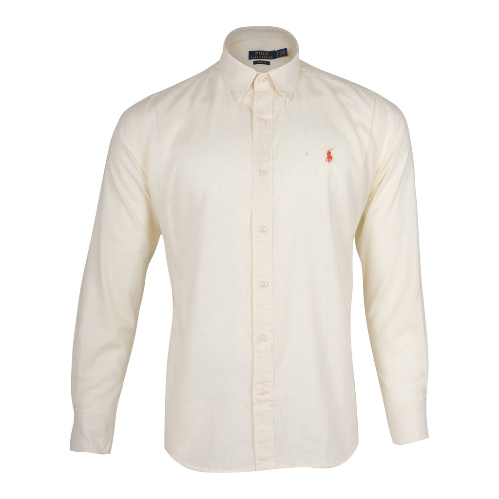 POLO RALPH LAUREN Creamy Vanilla Classic Fit Long Sleeve Button-Down Shirt