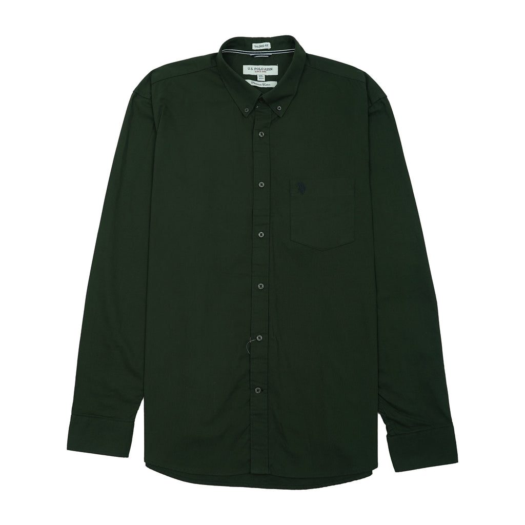 U.S. POLO ASSN. Prismatic Juniper Smoke Tailored Fit Long Sleeve Button-Up Shirt