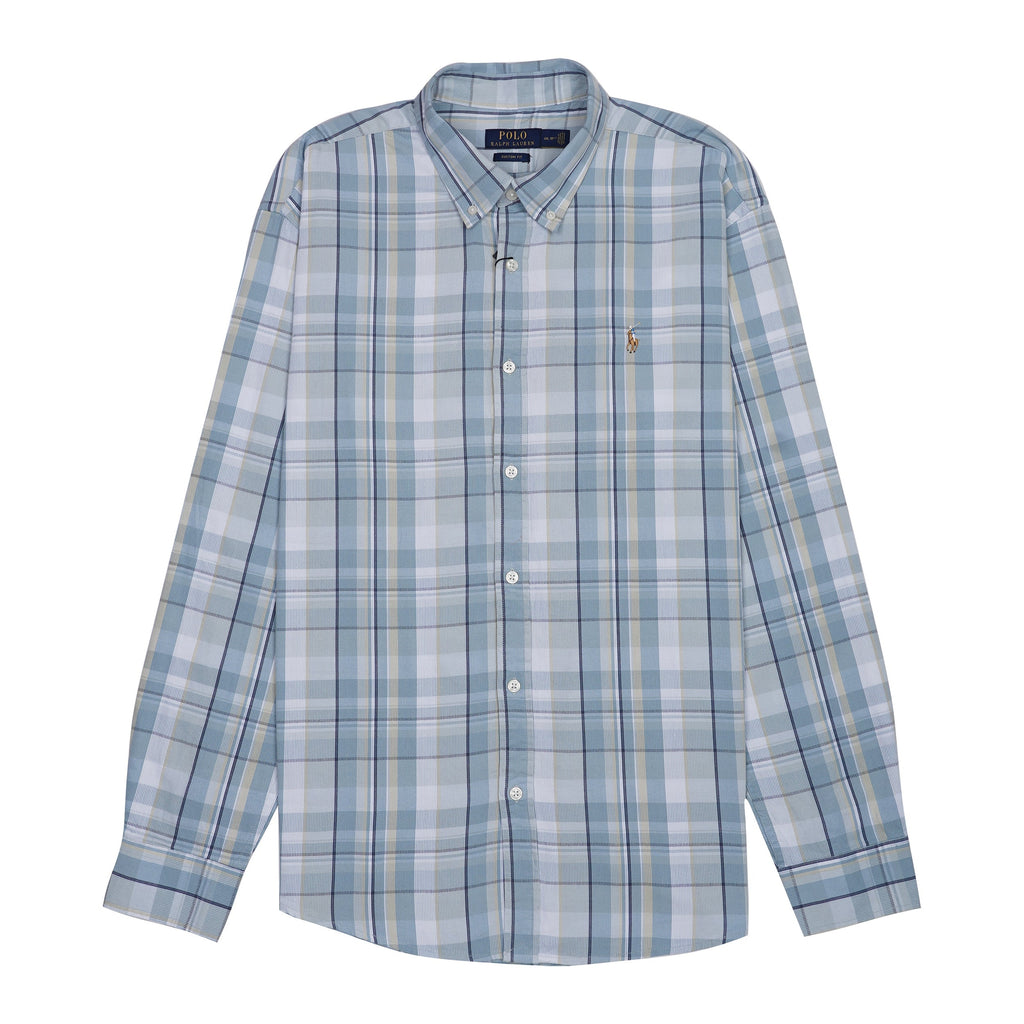 POLO RALPH LAUREN Serene Aqua Custom Fit Long Sleeve Button-Down Shirt