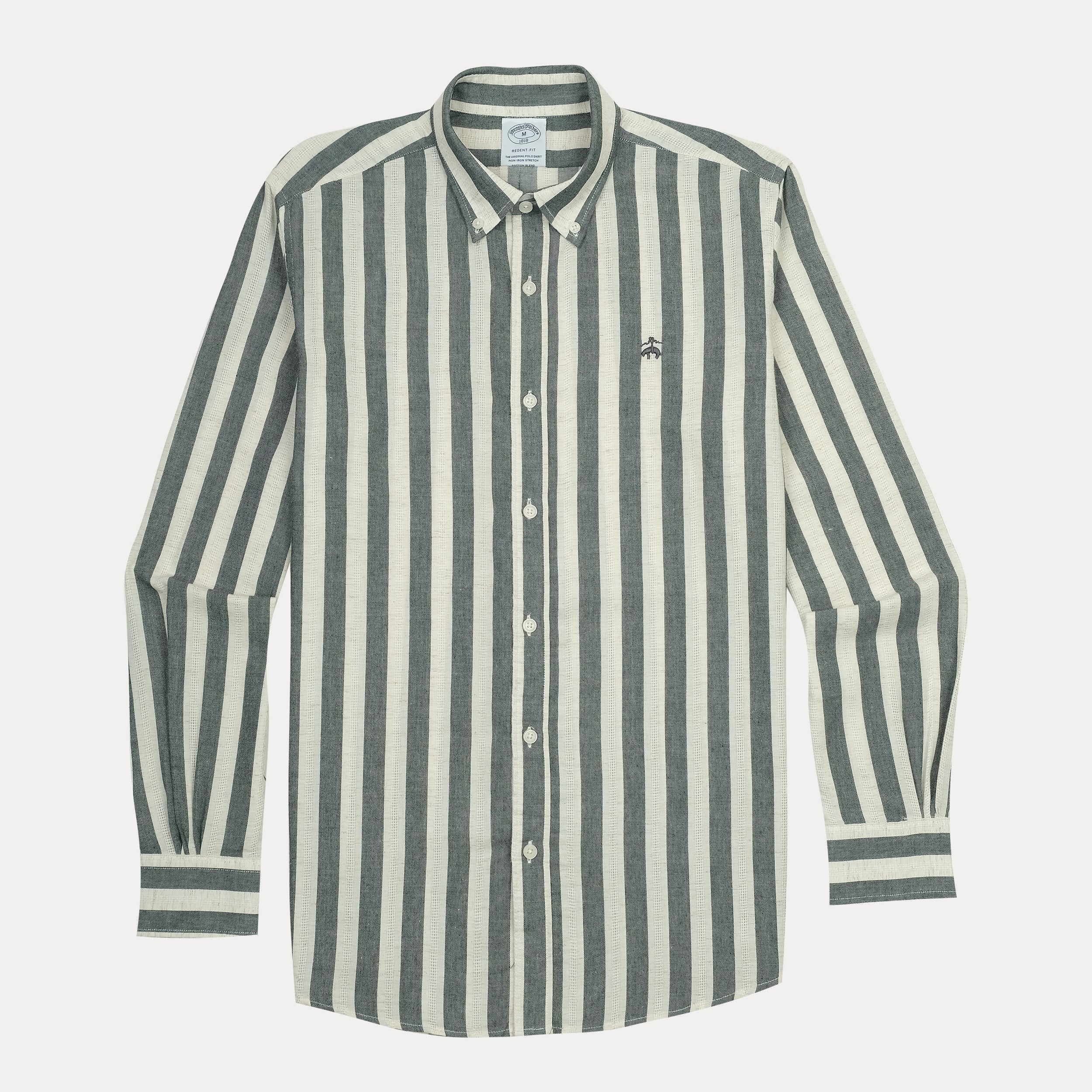 BROOKS BROTHERS Whispering Fern Tailored Fit Long Sleeve Linen Shirt