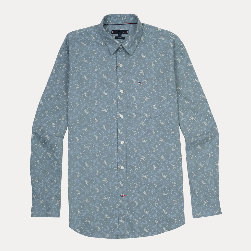 TOMMY HILFIGER Tranquil Teal Relaxed Fit Long Sleeve Shirt