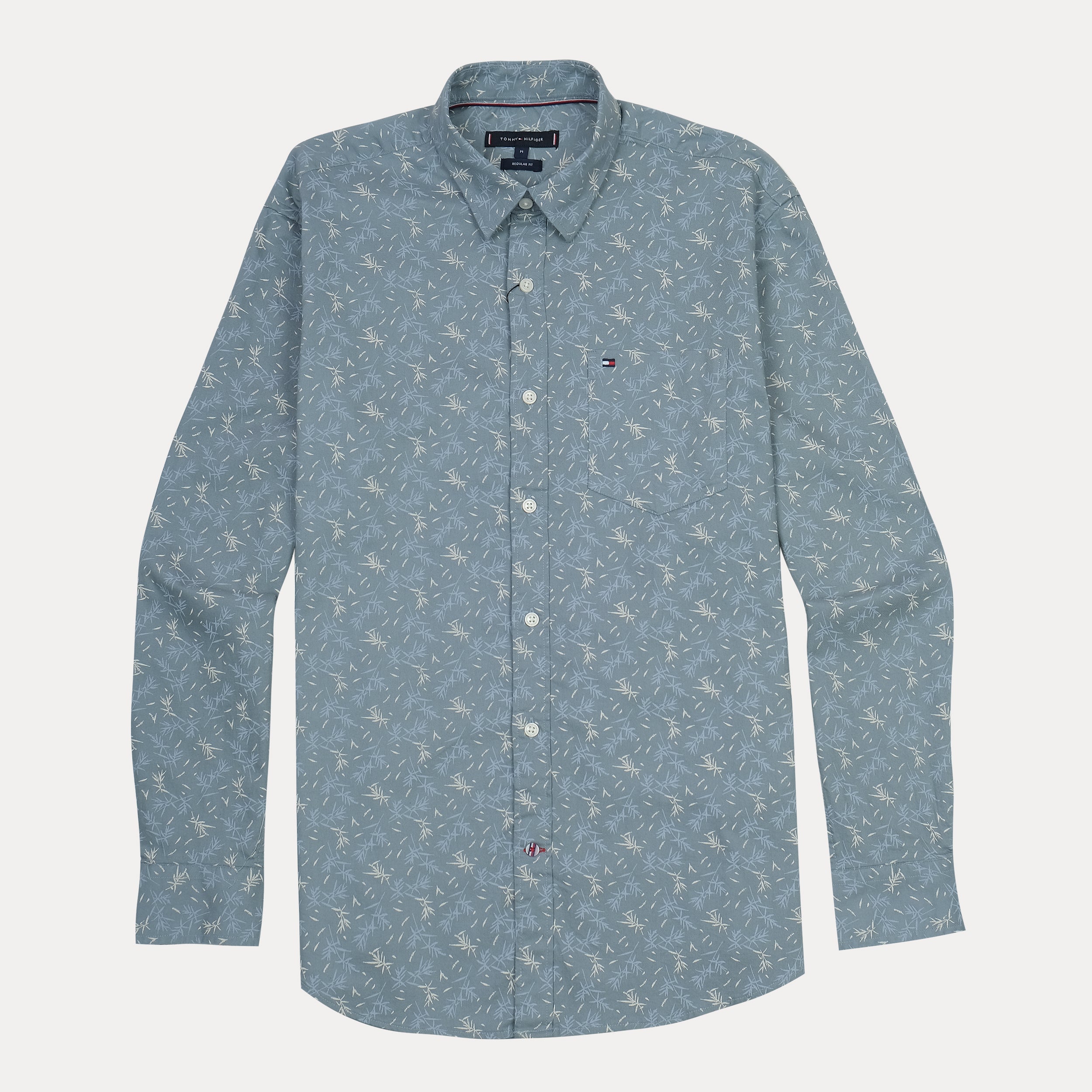 TOMMY HILFIGER Tranquil Teal Relaxed Fit Long Sleeve Shirt