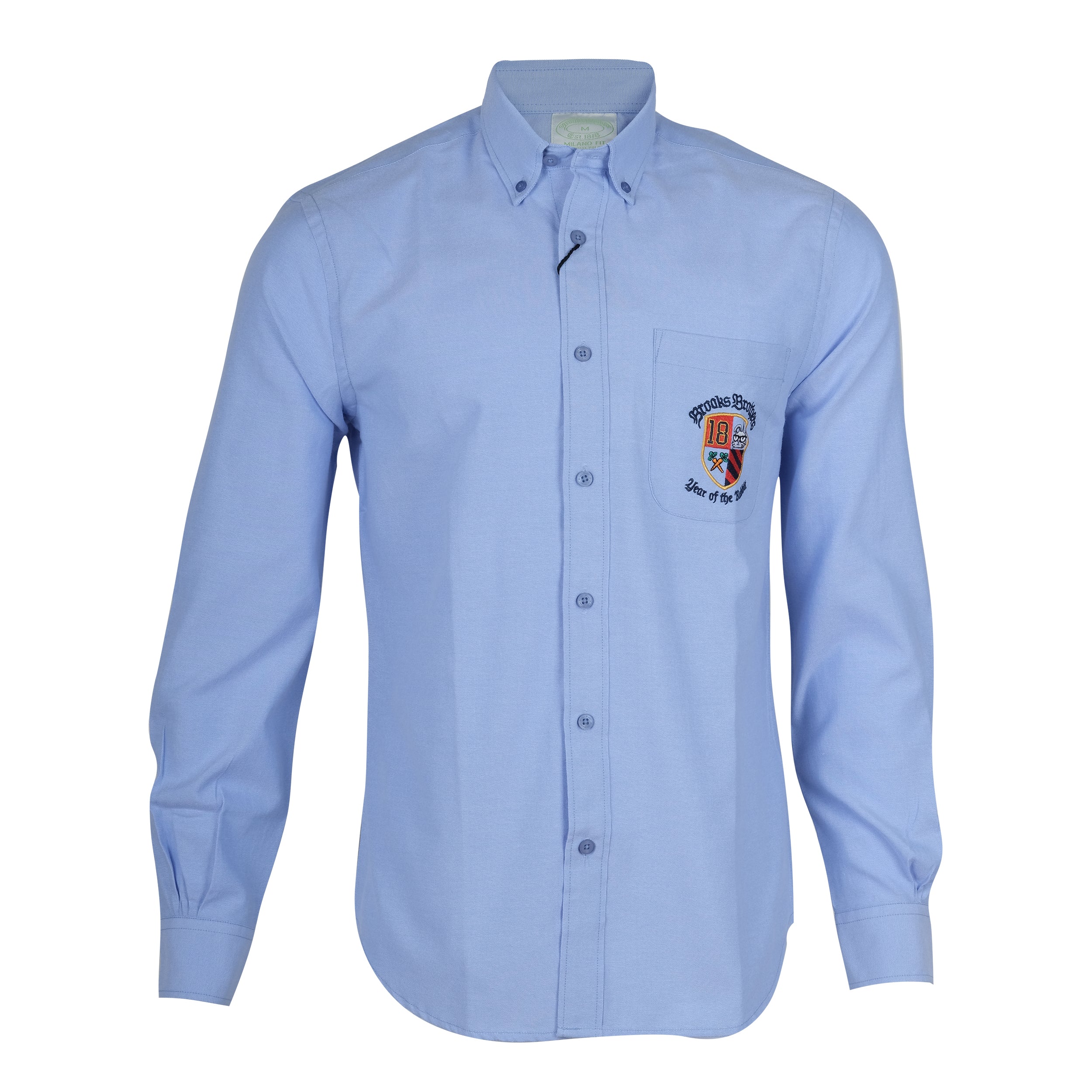 BROOKS BROTHERS Serene Sky Slim Fit Long Sleeve Button-Down Shirt