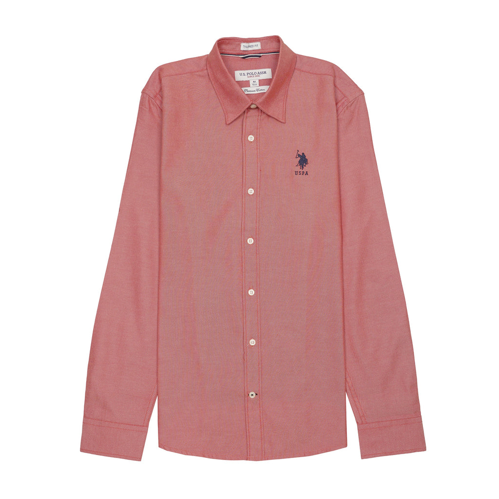 U.S. POLO ASSN. Whimsical Coral Tailored Fit Long Sleeve Shirt