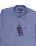 HACKETT Steel Blue Refined Slim Fit Long Sleeve Oxford Shirt