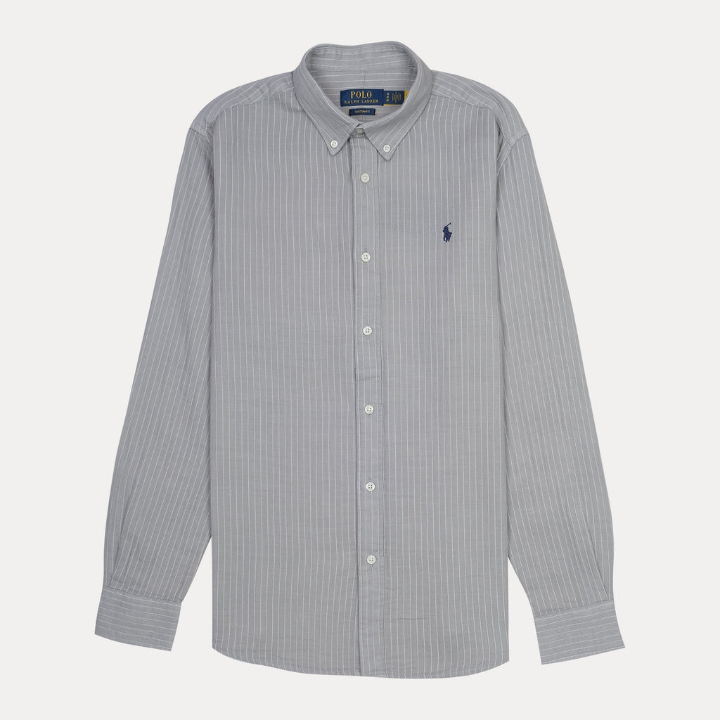 POLO RALPH LAUREN Twilight Mist Tailored Fit Long Sleeve Striped Button-Down Shirt