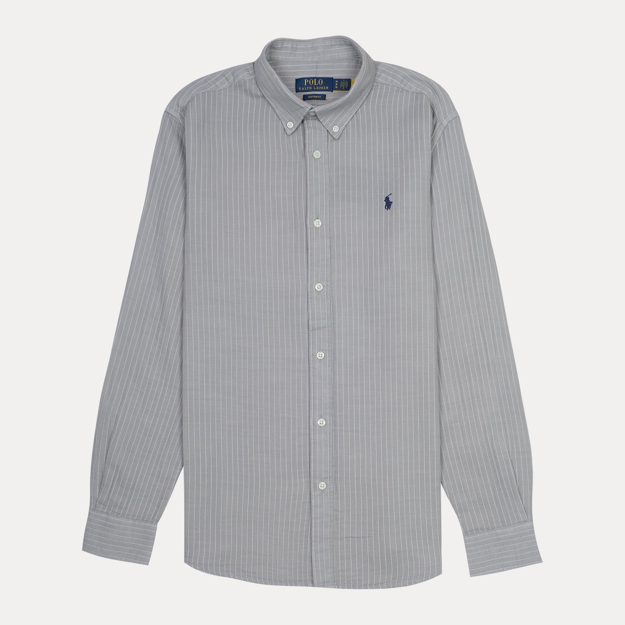 POLO RALPH LAUREN Twilight Mist Tailored Fit Long Sleeve Striped Button-Down Shirt