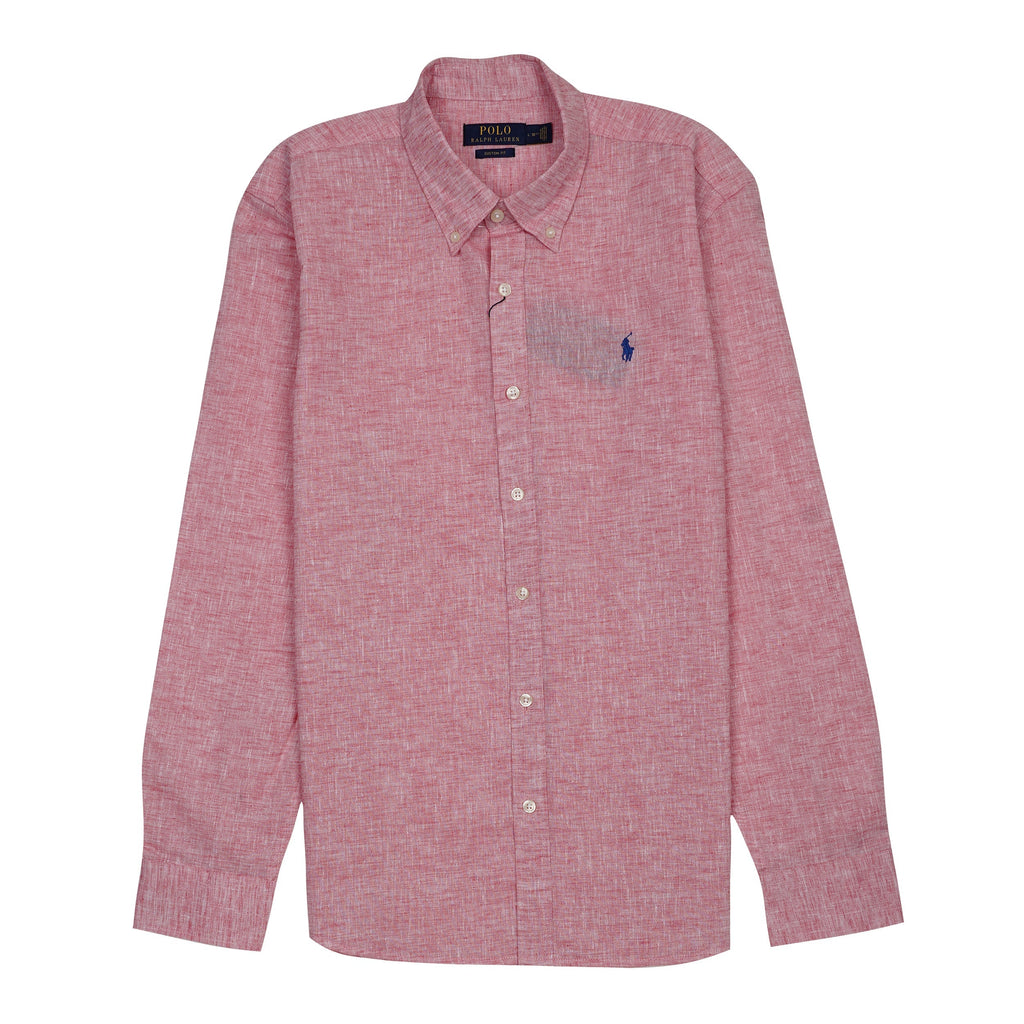 POLO RALPH LAUREN Seraphic Coral Tailored Fit Long Sleeve Textured Button-Down Shirt