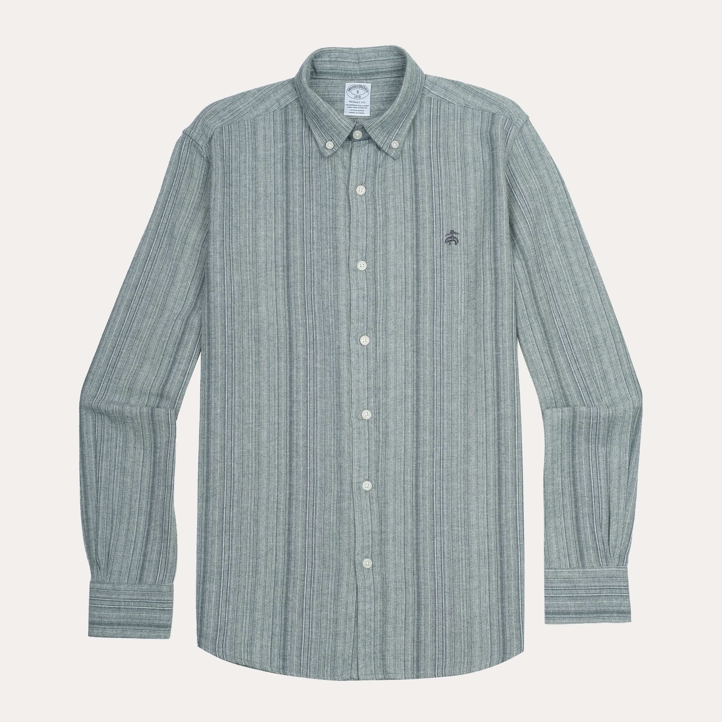 BROOKS BROTHERS Tranquil Seafoam Tailored Fit Long Sleeve Oxford Shirt