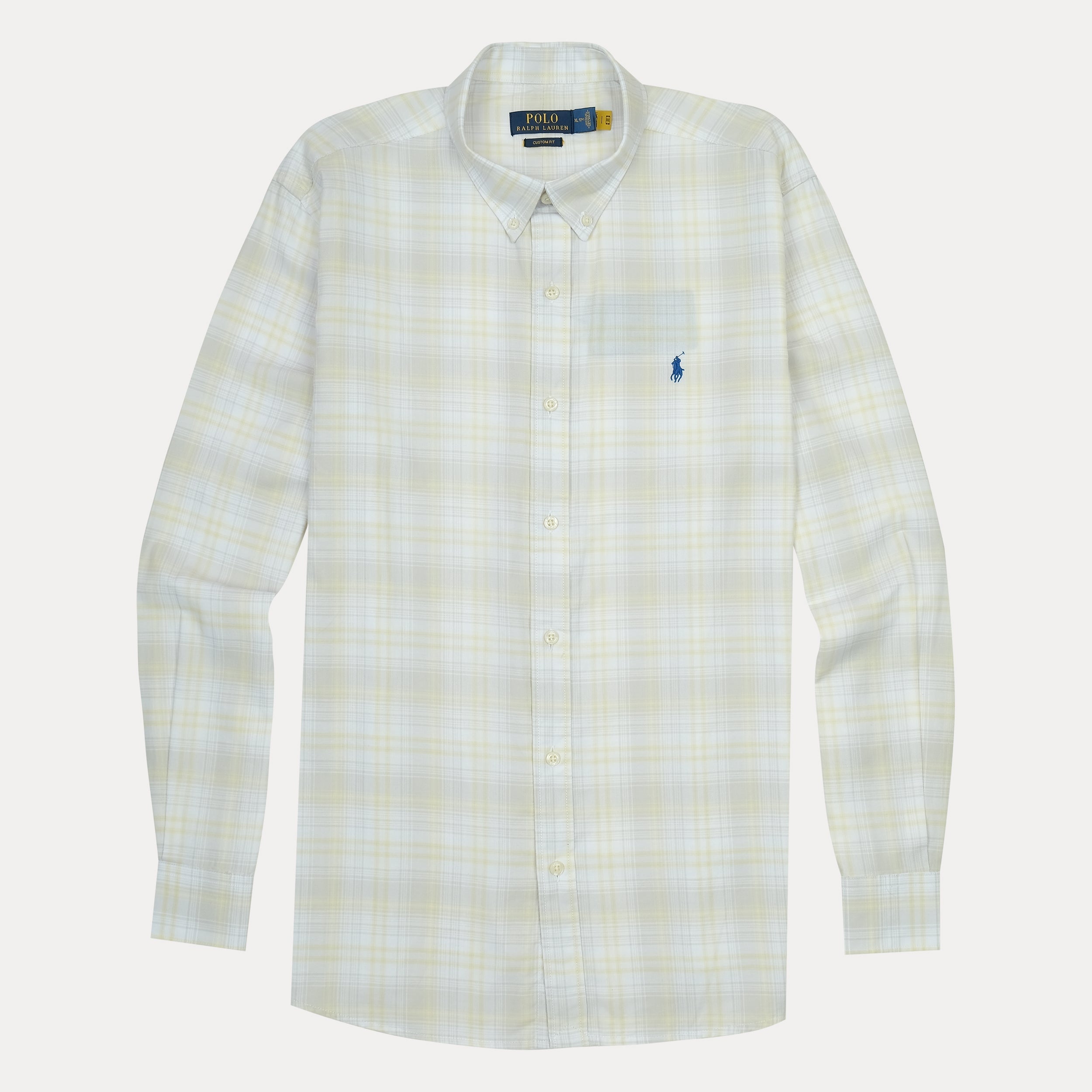 POLO Ralph Lauren Custom Fit Plaid Shirt in Soft Yellow