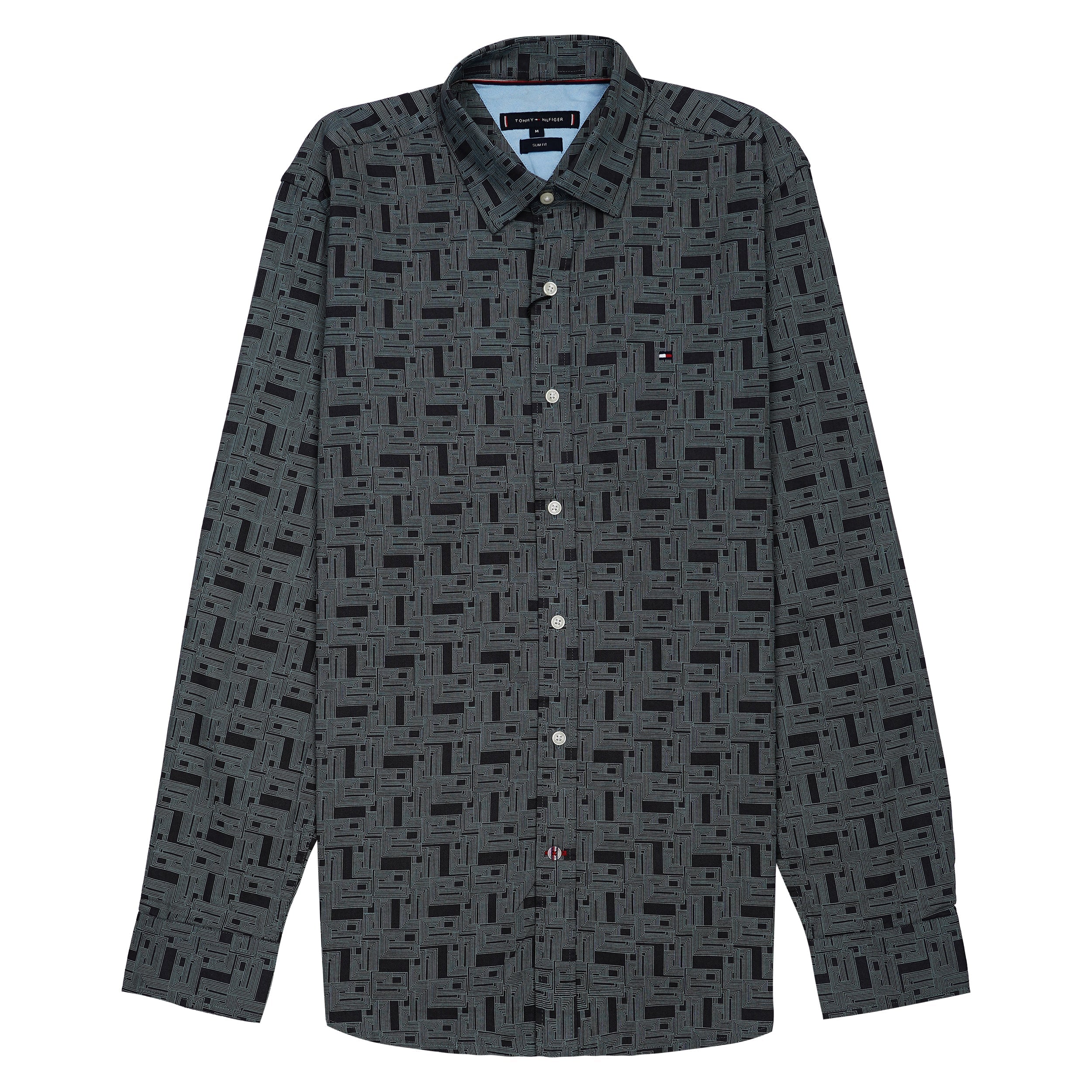 TOMMY HILFIGER Opulent Slate Tailored Fit Long Sleeve Button-Down Shirt