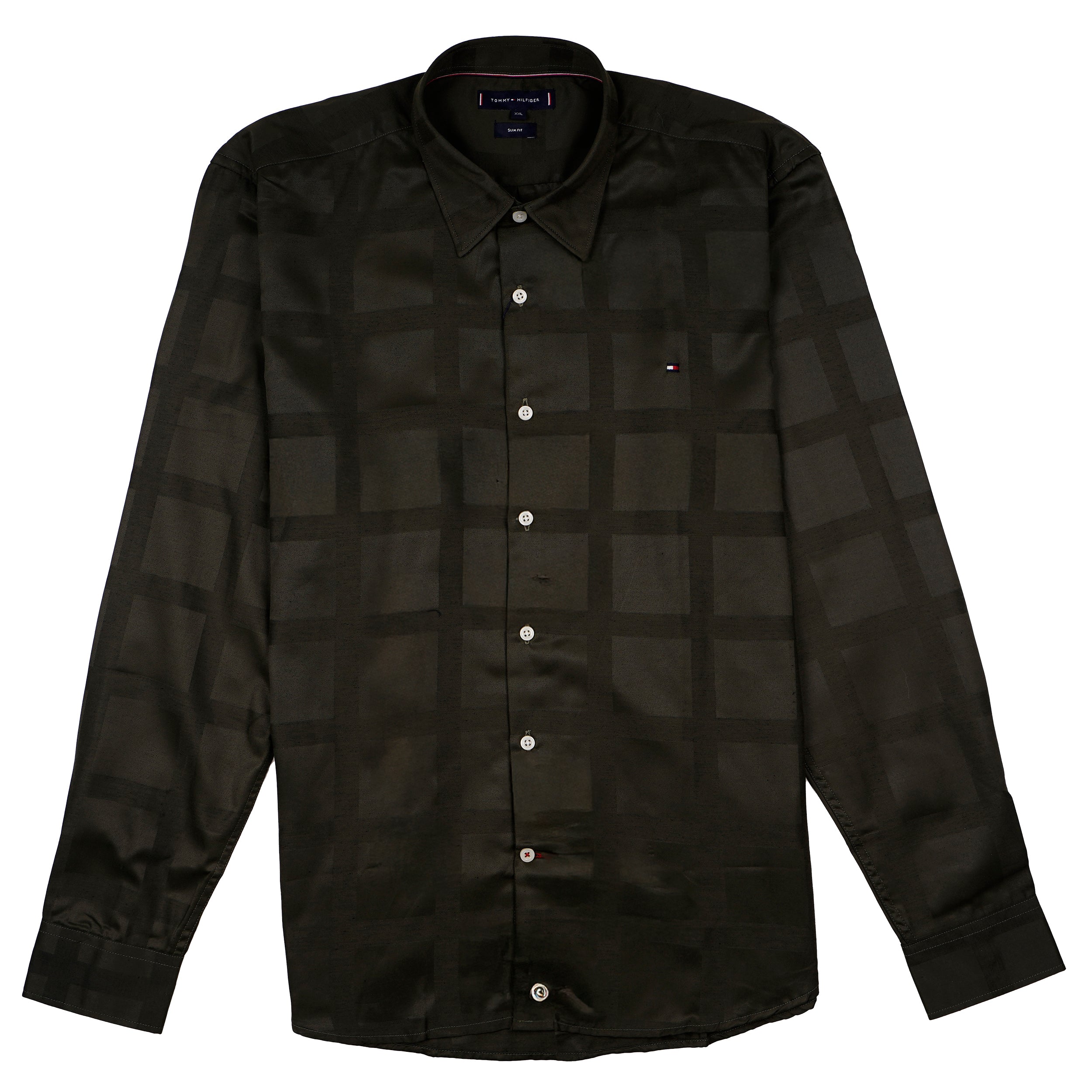 TOMMY HILFIGER Prismatic Onyx Whisper Tailored Fit Long Sleeve Textured Shirt