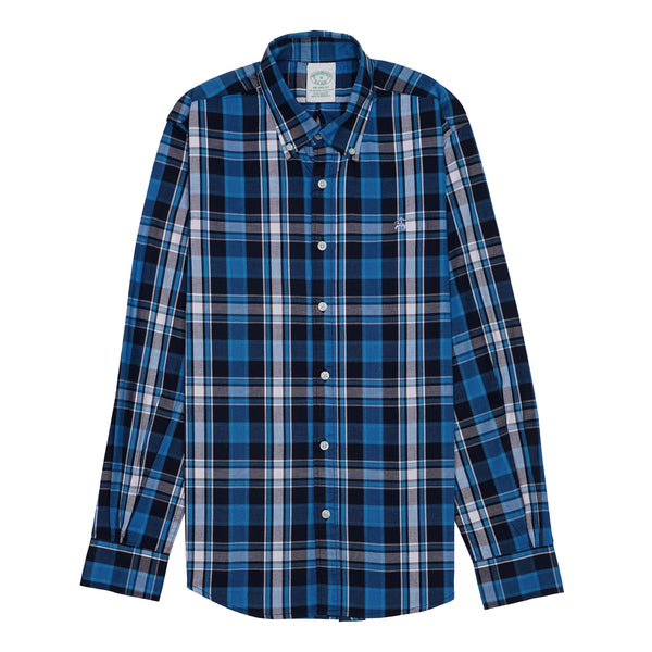 BROOKS BROTHERS Prismatic Teal Tailored Fit Long Sleeve Stretch Oxford Shirt