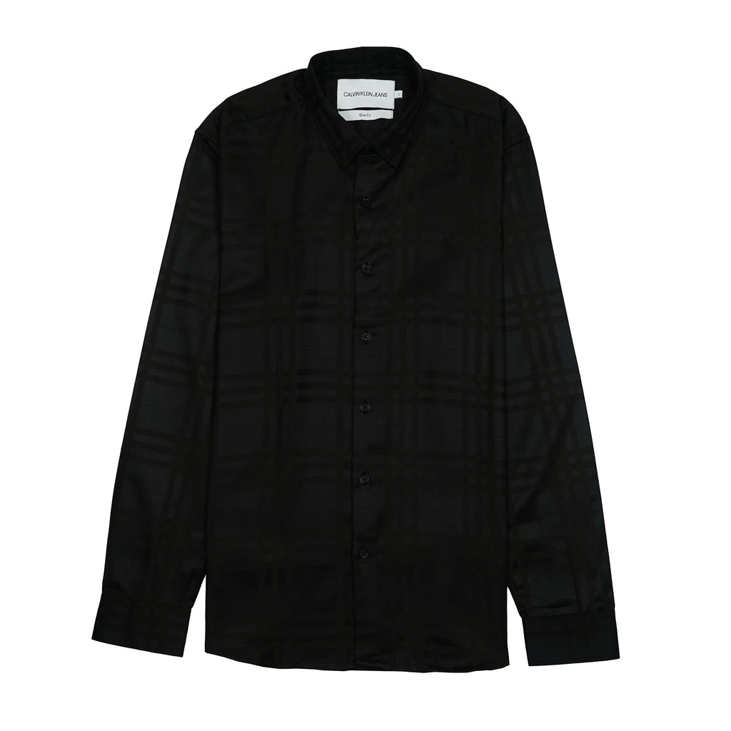 CALVIN KLEIN JEANS Prismatic Onyx Whisper Tailored Fit Long Sleeve Silk Shirt