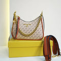 Michael Kors Signature Logo Hobo Bag with Chain Detail