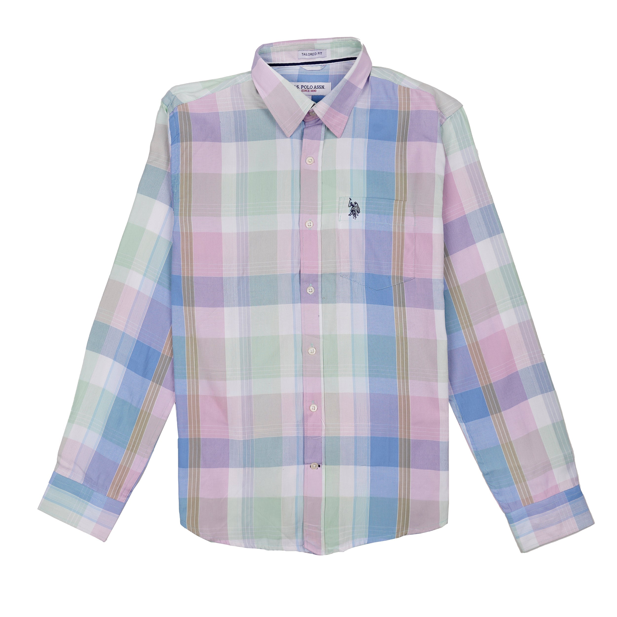 U.S. POLO ASSN. Whimsical Lapis Aurora Tailored Fit Long Sleeve Shirt