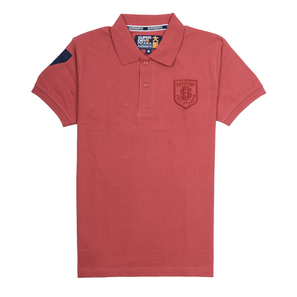 SUPERDRY Crimson Blaze Classic Fit Sport Polo with Navy Accent