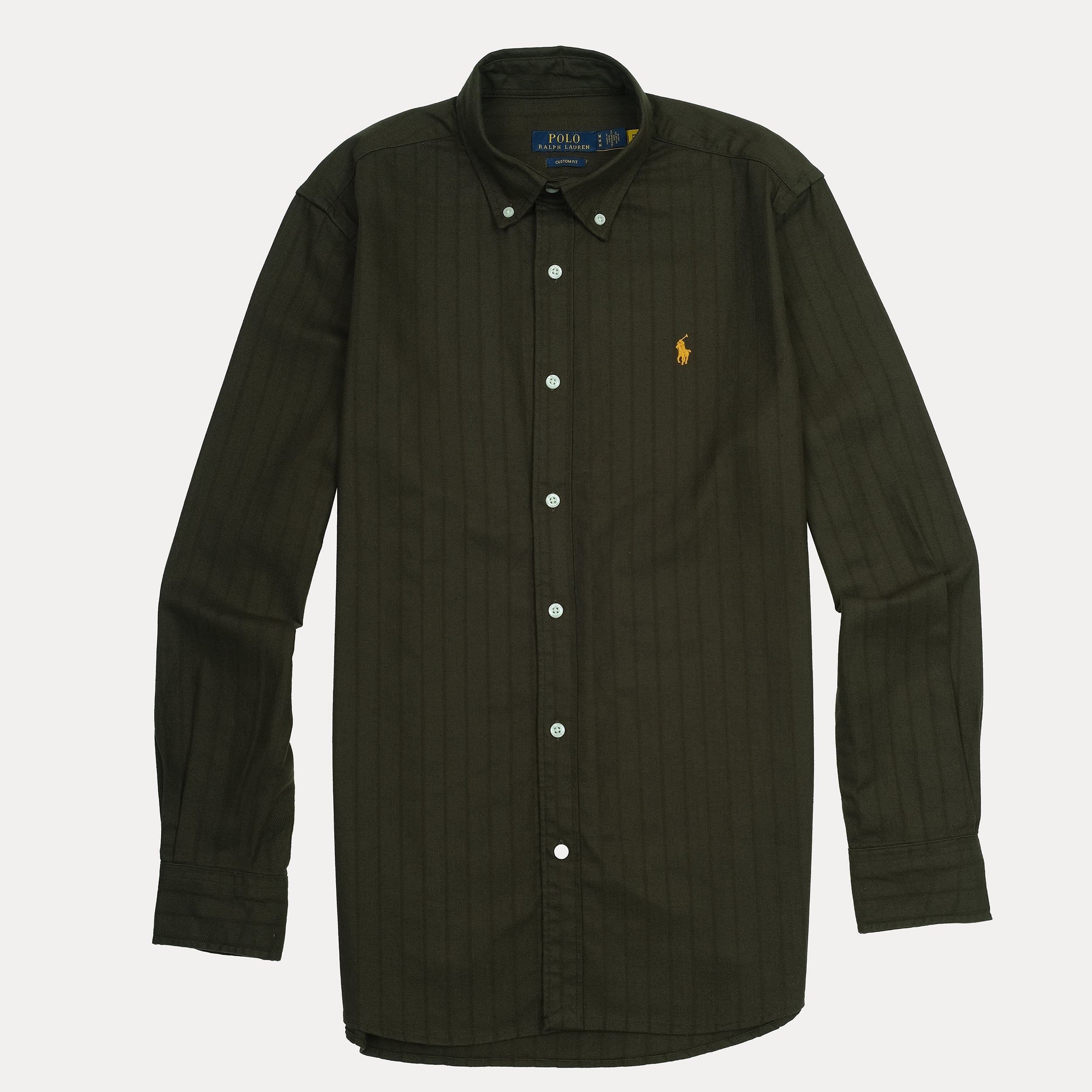 POLO RALPH LAUREN Forest Sage Tailored Fit Long Sleeve Striped Button-Up Shirt