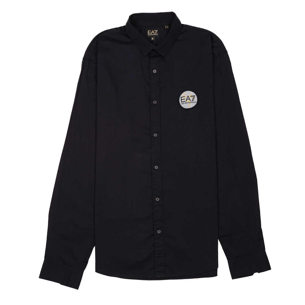 EA7 EMPORIO ARMANI Midnight Onyx Tailored Fit Long Sleeve Button-Up Shirt