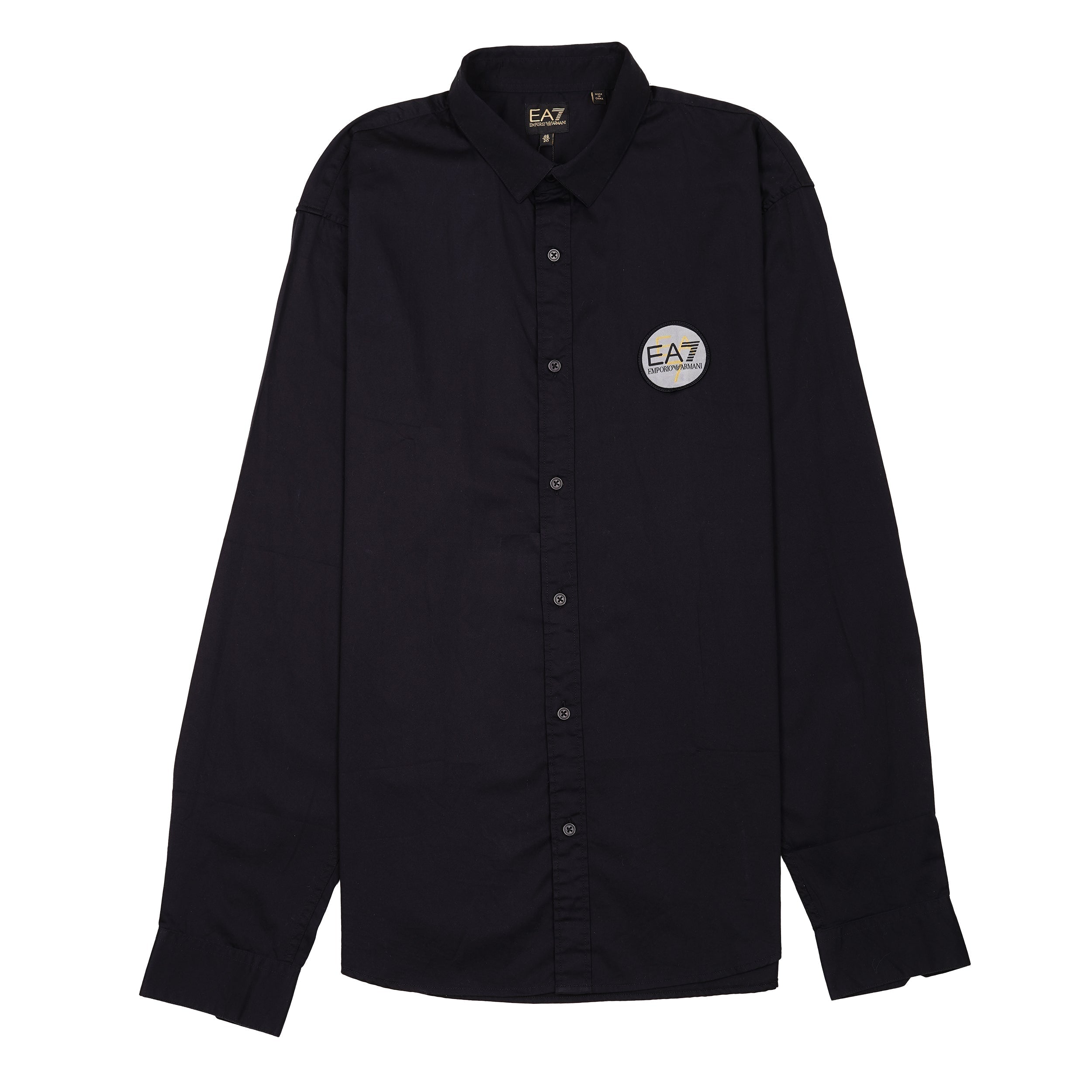 EA7 EMPORIO ARMANI Midnight Onyx Tailored Fit Long Sleeve Button-Up Shirt