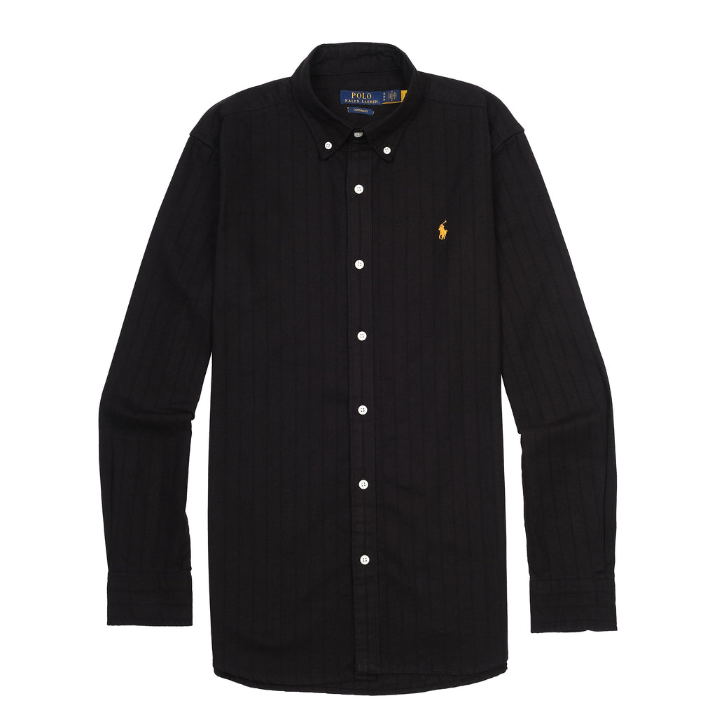 POLO RALPH LAUREN Obsidian Velvet Luxe Custom Fit Long Sleeve Button-Up Shirt