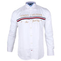 TOMMY HILFIGER Snowy Pearl Classic Fit Long Sleeve Striped Logo Shirt
