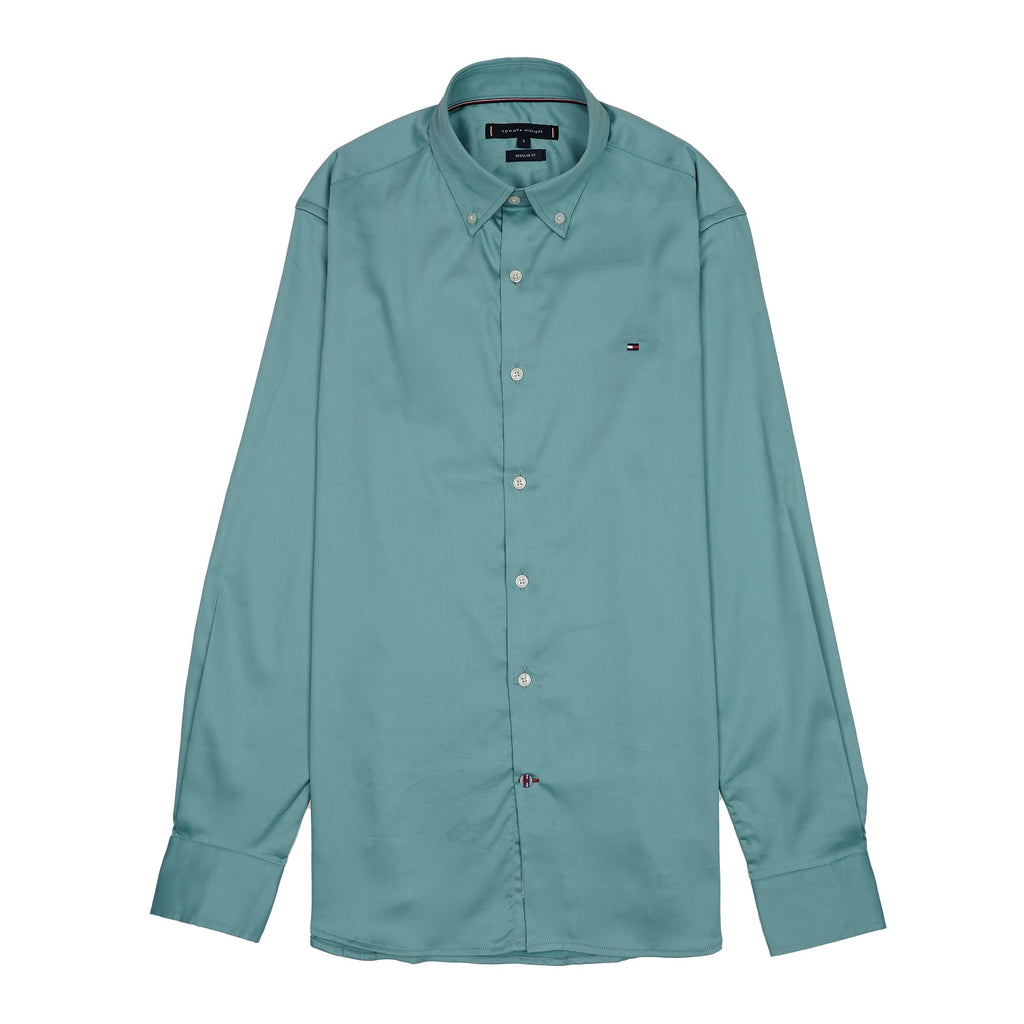 TOMMY HILFIGER Tranquil Teal Regular Fit Long Sleeve Button-Down Shirt