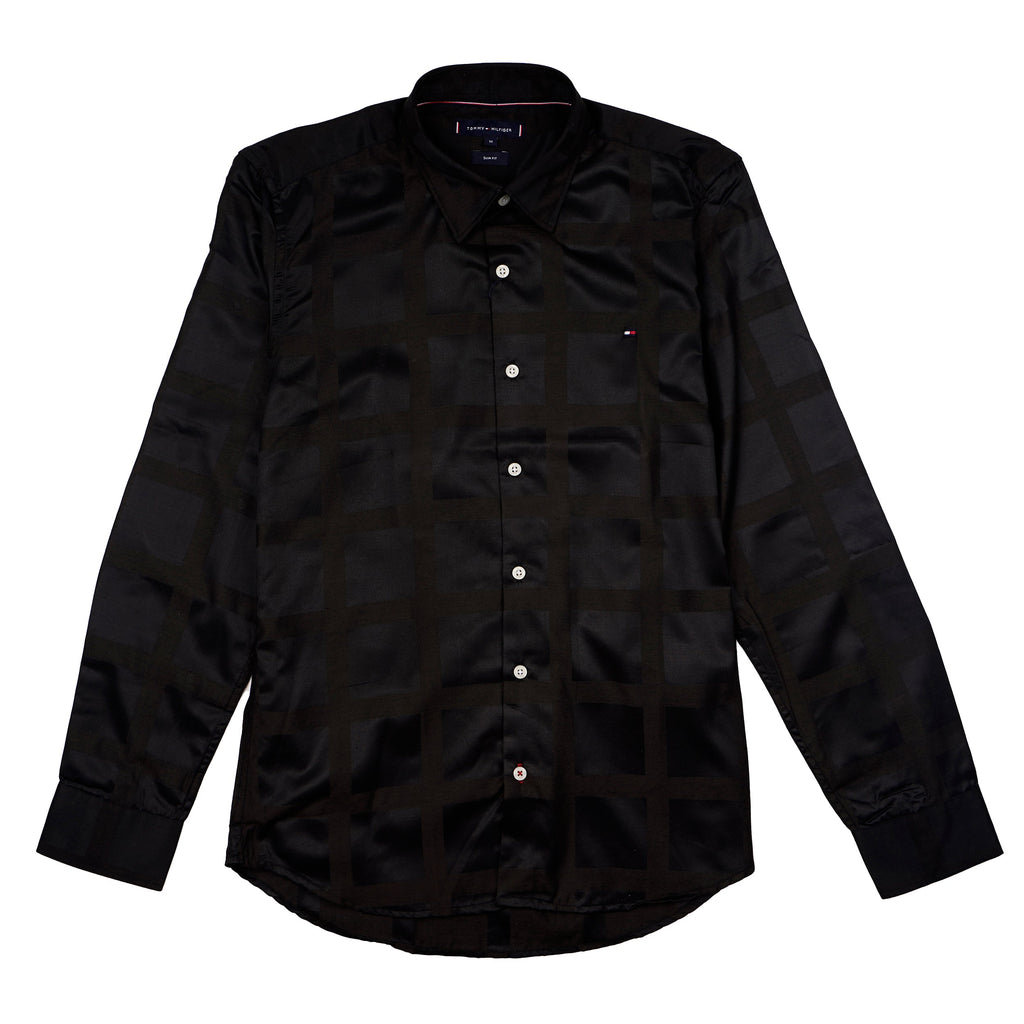 TOMMY HILFIGER Cosmic Onyx Long Sleeve Silk Shirt