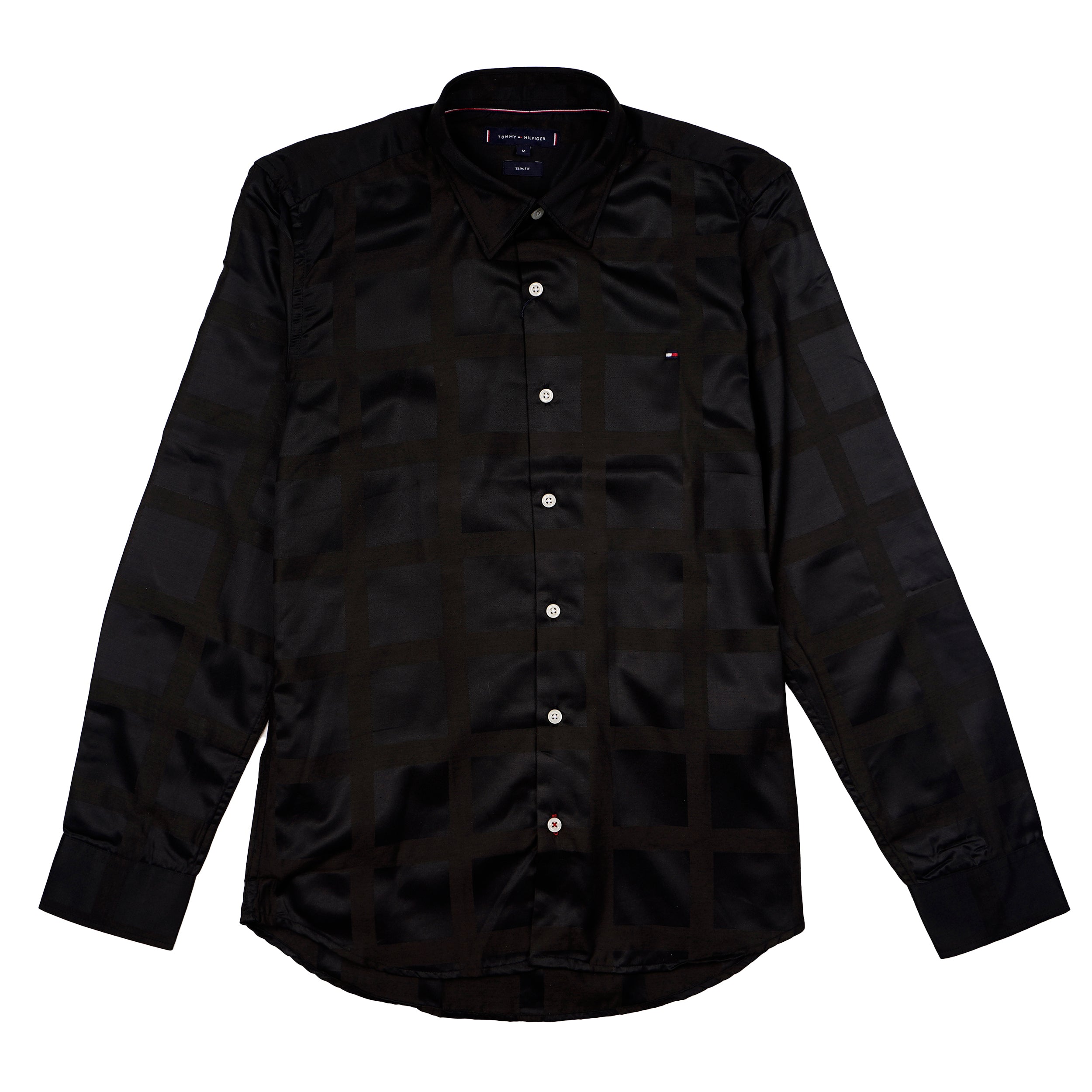 TOMMY HILFIGER Cosmic Onyx Long Sleeve Silk Shirt