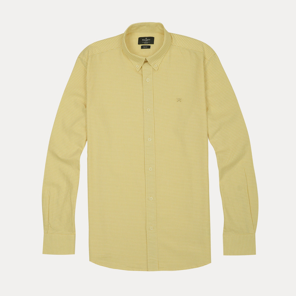 HACKETT Daffodil Glimmer Tailored Fit Long Sleeve Gingham Shirt